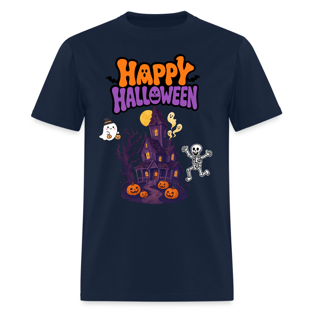 Happy Halloween Shirt, Trick Or treat, Halloween Horror, October 31st, Halloween Pumpkin, Scary Halloween, Spooky Halloween, Funny Halloween, Creepy Halloween Ghost, Halloween Party, Jack O Lantern - navy