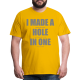 I Made a Hole In One Shirt, Hole In One, Golf Shirt, Gift For Him, Gift For Dad, Gift For Her, Birthday Golf Gift, Gifts For Friends, Gift For Husband, Golf Gift For Men - sun yellow