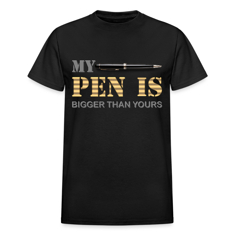 My Pen Is Bigger Than Yours Shirt, Funny Penis Shirt, Sex Saying Quote Gift Idea Tee T-Shirt, Valentines Day Gift For Him, Adult Humor, The Shocker Symbol - black