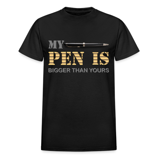 My Pen Is Bigger Than Yours Shirt, Funny Penis Shirt, Sex Saying Quote Gift Idea Tee T-Shirt, Valentines Day Gift For Him, Adult Humor, The Shocker Symbol - black