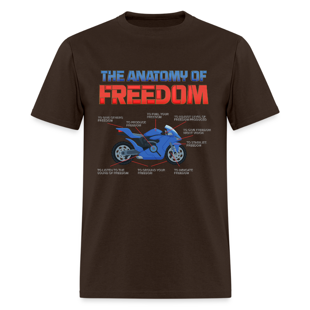 The Anatomy Of Freedom Shirt, Motorcycle Gift, Biker Lover Gift, Gift For Biker, Motor Cross, Motorcycle Anatomy - brown
