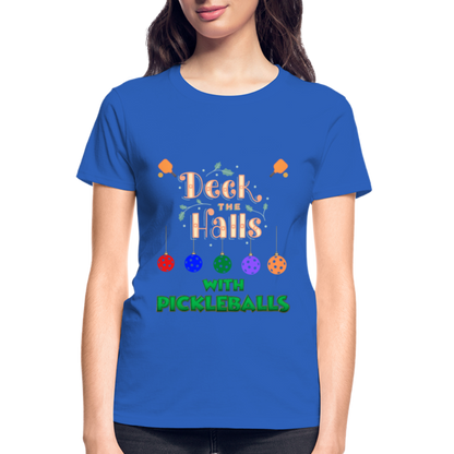 Pickleball Christmas, Deck The Halls With Pickleballs, Pickleball, Pickleball Player, Pickleball Paddle, funny pickleball Shirt - royal blue