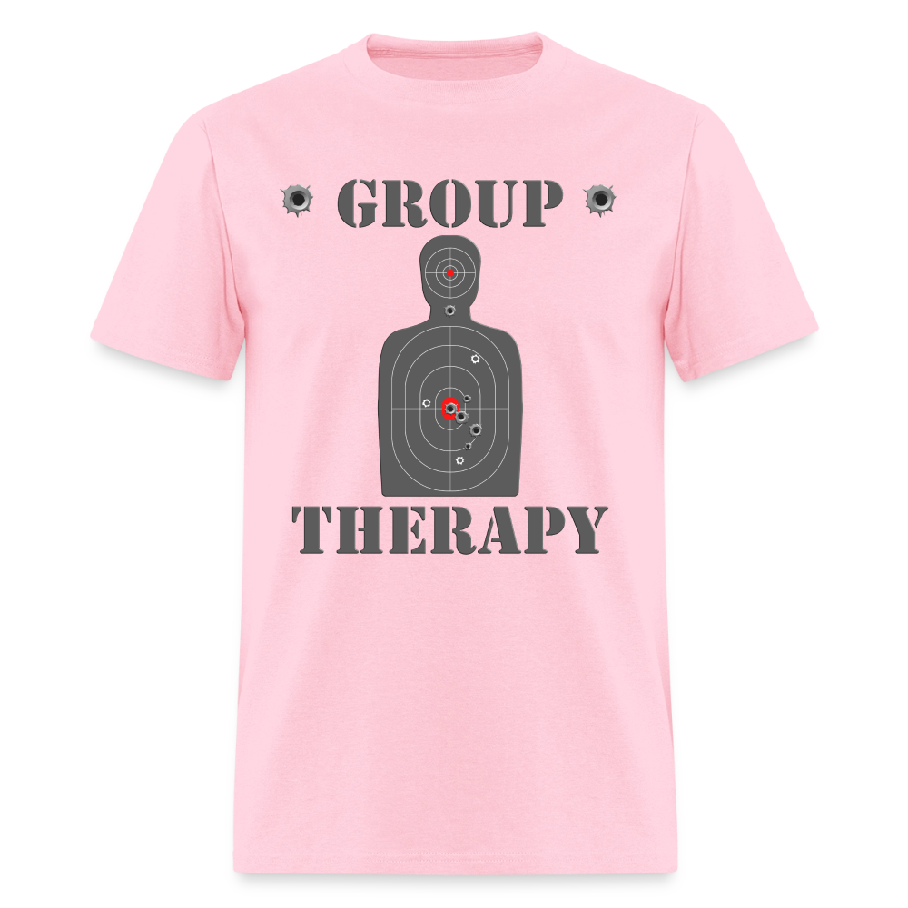 Group Therapy Shirt, Rifle Shirt, Gun Lover Shirt, Bullet Hole Shirt,  Gun Lover Gift,  Bullet Gun Shirt, Funny Bullet Gun, Gun Lover, Veteran Gift, Pew T-shirt. - pink