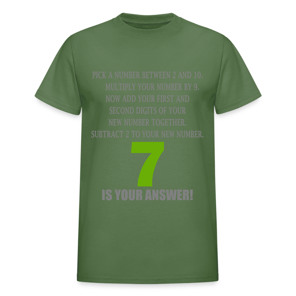 Problem Solving Math Teacher Shirt, Mathematics Shirt, Funny Joke Shirt, Answer Quote Lucky 7 Shirt, Mind Reading Sarcastic Cool - military green