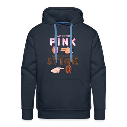 Adult Humor Shirt, The Shocker Symbol Hoodie, Inappropriate adult sexual humor, 2 in the pink, 1 in the stink, butt play anal joke, Two, One - navy