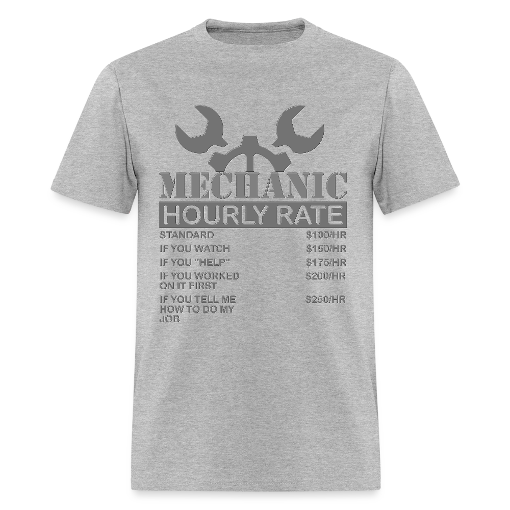 Mechanic Gift, Mechanic Hourly Rate Shirt, Gifts for Mechanics, Mechanic T-Shirt, Car Mechanic, Funny Mechanic Hourly Rate, Mechanic Tee - heather gray