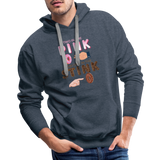 Adult Humor Shirt, The Shocker Symbol Hoodie, Inappropriate adult sexual humor, 2 in the pink, 1 in the stink, butt play anal joke, Two, One - heather denim