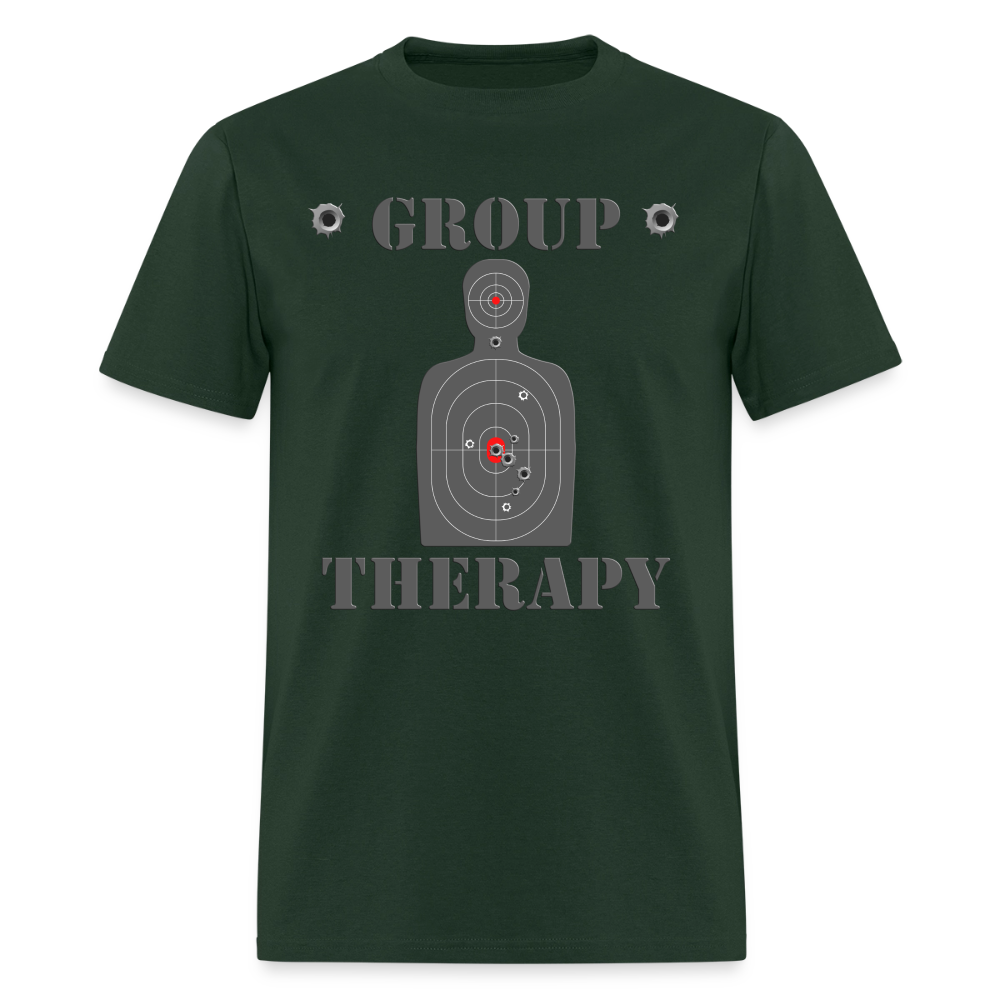Group Therapy Shirt, Rifle Shirt, Gun Lover Shirt, Bullet Hole Shirt,  Gun Lover Gift,  Bullet Gun Shirt, Funny Bullet Gun, Gun Lover, Veteran Gift, Pew T-shirt. - forest green