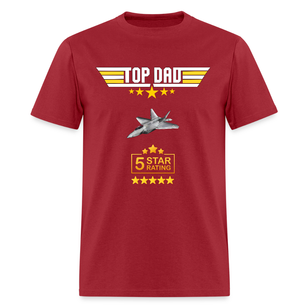 Fathers Day Gift, Gift For Dad, Top Dad Shirt, Top Dad T-Shirt, Funny Dad Shirt, Gift For Husband, Five 5 Star Dad Shirt, Fathers Day Gift - dark red