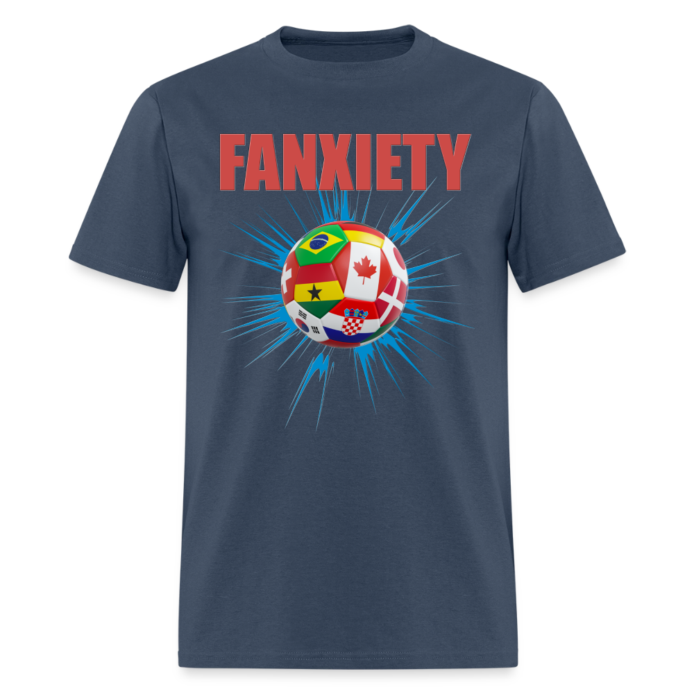 Fanxiety Shirt, Faniety, Soccer Fan Shirt, North American World Cup, World Cup 2026, Soccer Shirt, World Cup, Football Shirt, 2026 World Cup Shirt, Game Day Shirt, World Cup Trophy -  blue dusk