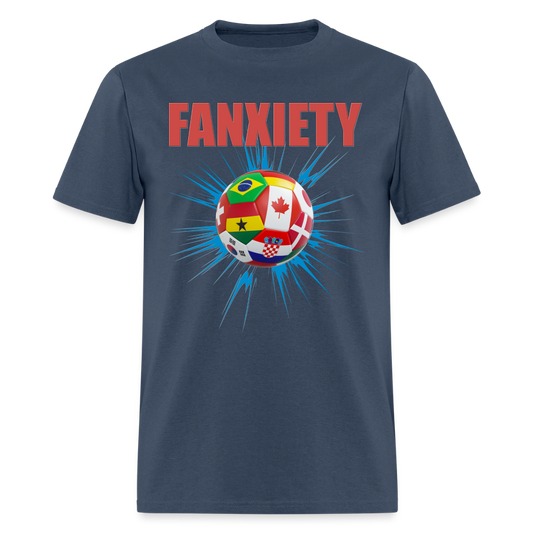 Fanxiety Shirt, Faniety, Soccer Fan Shirt, North American World Cup, World Cup 2026, Soccer Shirt, World Cup, Football Shirt, 2026 World Cup Shirt, Game Day Shirt, World Cup Trophy -  blue dusk