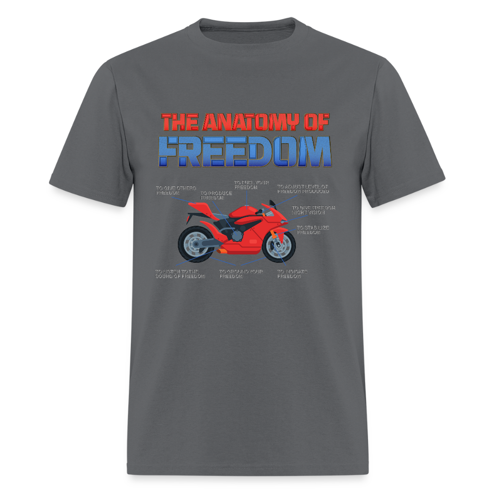 Motorcycle Gift, The Anatomy Of Freedom Shirt, Biker Lover Gift, Gift For Biker, Motor Cross, Motorcycle Anatomy - charcoal