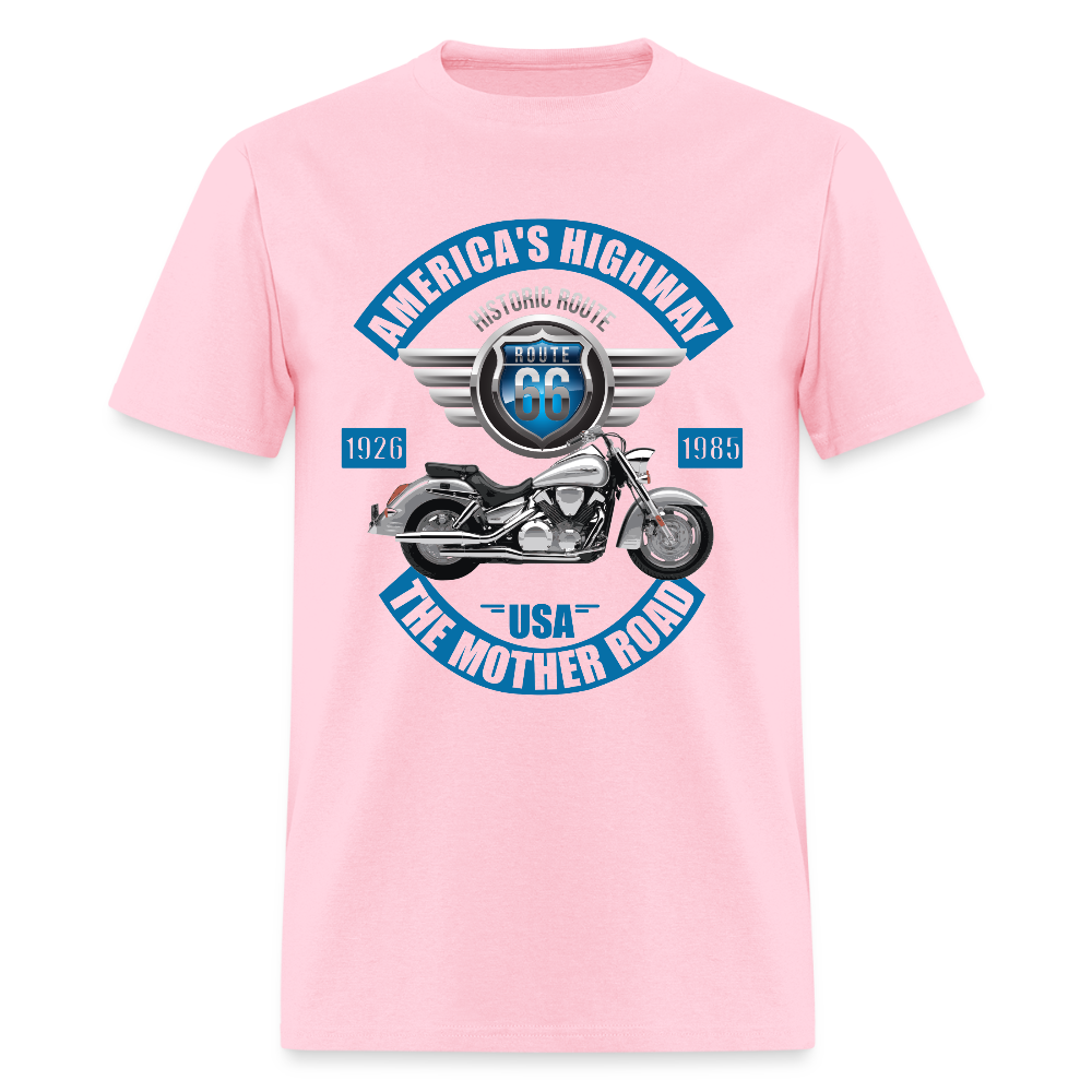 Americas Road, Route 66 Shirt, Fathers Day Gift, Mother Road, Route 66 T-Shirt, Road Trip Shirt, Route 66 Usa Motorcycle Biker Souvenir Tee - pink