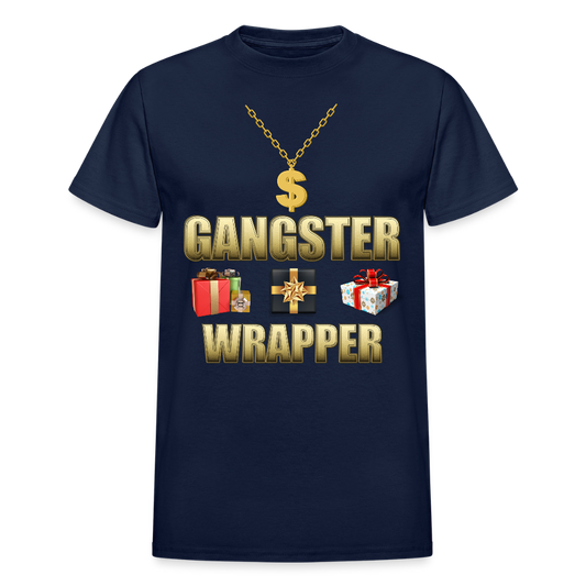 Funny Christmas Shirt, Gangster Wrapper Shirt, Gangsta Wrapper T-Shirt, Gangsta Wrapper Tshirt, Gangsta Wrapper Shirt, Funny Christmas Shirt, Wrapping Shirt - navy
