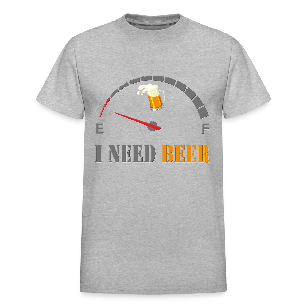 Beer Lovers Shirt, I Need Beer Shirt, Fuel Gauge Shirt, Beer Froth, Funny Beer Lovers, I Need Beer, Funny Drinking Shirt, Beer Humor Shirt - heather gray