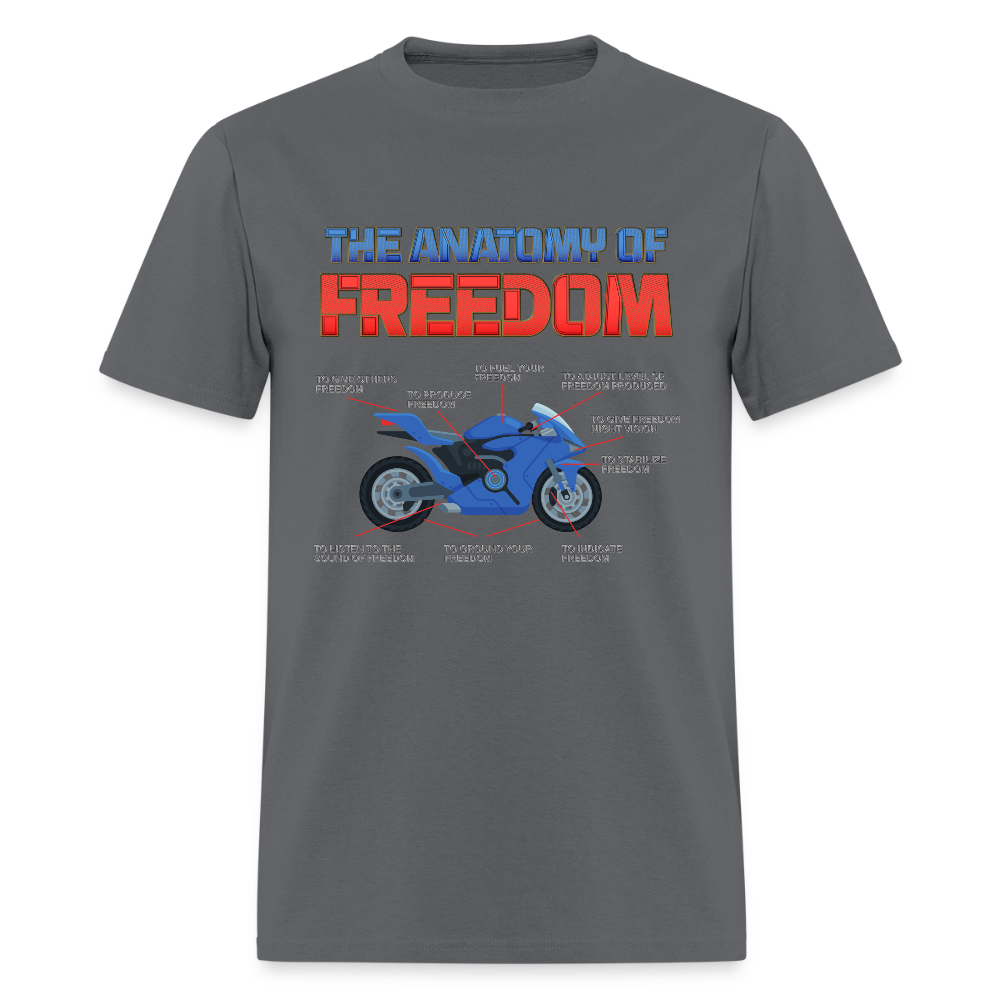 The Anatomy Of Freedom Shirt, Motorcycle Gift, Biker Lover Gift, Gift For Biker, Motor Cross, Motorcycle Anatomy - charcoal