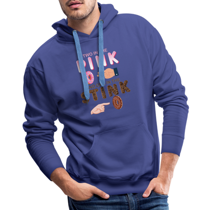 Adult Humor Shirt, The Shocker Symbol Hoodie, Inappropriate adult sexual humor, 2 in the pink, 1 in the stink, butt play anal joke, Two, One - royal blue
