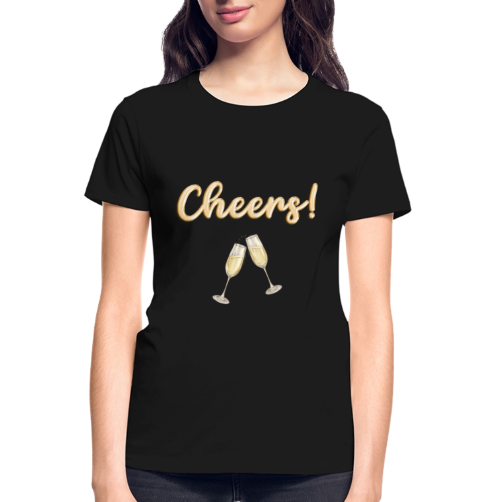 Cheers Shirt, New Years Shirt, Nye Shirt, Gold Glitter New Years Shirt, Women New Years Eve Shirt, NYE, NYE Shirt, New Year New Me Shirt - black