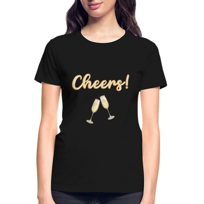 Cheers Shirt, New Years Shirt, Nye Shirt, Gold Glitter New Years Shirt, Women New Years Eve Shirt, NYE, NYE Shirt, New Year New Me Shirt - black
