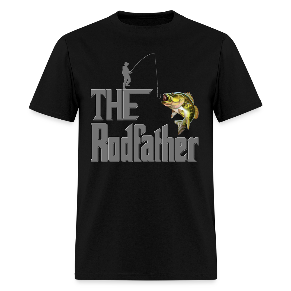 The Rodfather T-Shirt, Funny Fishing, Fishing Rod Shirt, Lake Lover Shirt, Fishing Gift For Men, Dad Fishing Shirt, Father Day Shirt - black
