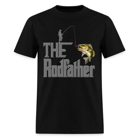 The Rodfather T-Shirt, Funny Fishing, Fishing Rod Shirt, Lake Lover Shirt, Fishing Gift For Men, Dad Fishing Shirt, Father Day Shirt - black