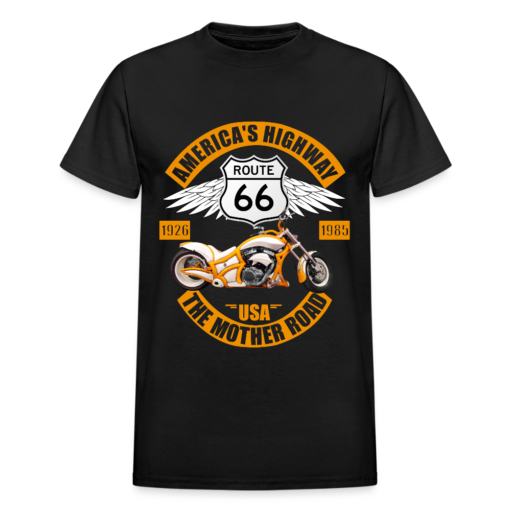 Route 66 Shirt, America's Road, Fathers Day Gift, Mother Road, Route 66 T-Shirt, Road Trip Shirt, Route 66 USA Motorcycle Biker Souvenir Tee - black