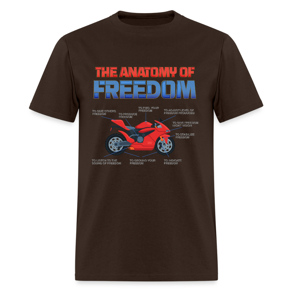 Motorcycle Gift, The Anatomy Of Freedom Shirt, Biker Lover Gift, Gift For Biker, Motor Cross, Motorcycle Anatomy - brown