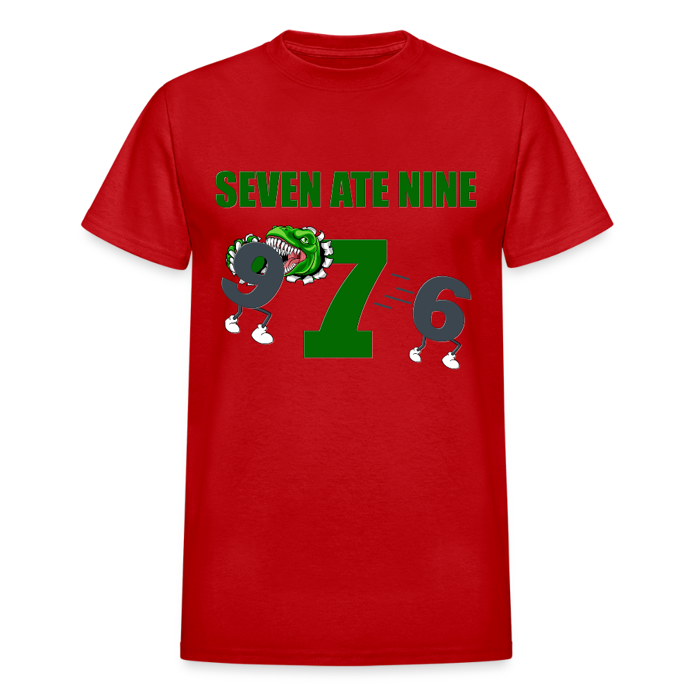 Seven Ate Nine, Funny Math Shirt, Seven Eight Nine, 7 ate 9, 7 8 9, Math, Mathematics, Science, Funny Geeks Shirt, Math Teacher Shirt - red