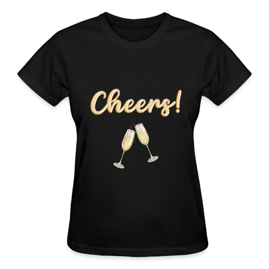 Cheers Shirt, New Years Shirt, Nye Shirt, Gold Glitter New Years Shirt, Women New Years Eve Shirt, NYE, NYE Shirt, New Year New Me Shirt - black