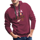 Adult Humor Shirt, The Shocker Symbol Hoodie, Inappropriate adult sexual humor, 2 in the pink, 1 in the stink, butt play anal joke, Two, One - burgundy