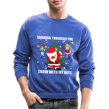 Dabbing Through, The Snow With My Ho's, Ugly Christmas Sweater, Christmas Sweater, Xmas Sweater, Funny Christmas Sweater, Men Christmas Sweater - royal blue