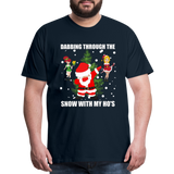 Dabbing Through, The Snow With My Ho's, Ugly Christmas Shirt, Christmas Shirt, Xmas Shirt, Funny Christmas Shirt, Men Christmas Shirt, Christmas T-shirt - deep navy