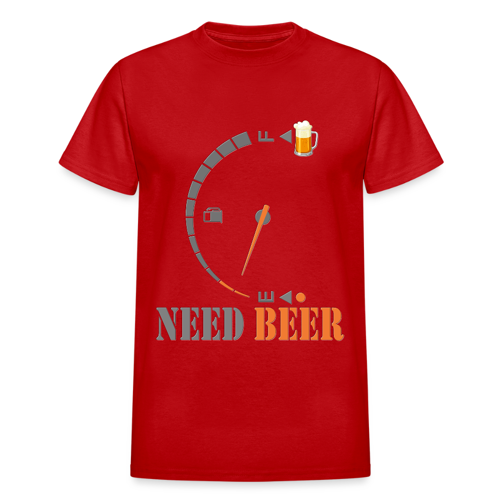 I Need Beer Shirt, Fuel Gauge Shirt, Beer Froth, Funny Beer Lovers, Beer Lovers Shirt, I Need Beer, Funny Drinking Shirt, Beer Humor Shirt - red