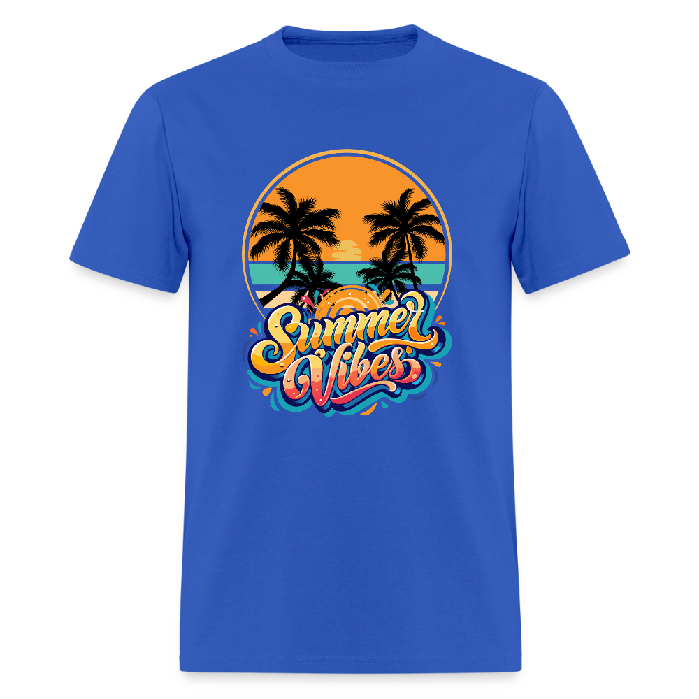 Summer Vibes Shirt, Vacation Holiday T-Shirt, Sunshine Shirt, Palm Tree T-Shirt, Beach Shirt, Vacation Holiday Shirt, Birthday Gift idea, Father Day Gift, Mothers Day Gift, Gift For Him, Gift For Her, Vacation Gift Idea - royal blue