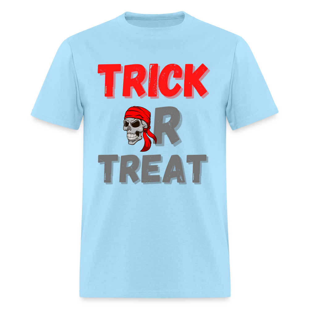 Trick or treat, halloween, horror, cute, october, pumpkin, scary, spooky, funny, cat, creepy, fall, ghost, halloween party, witch, autumn, candy, kawaii, jack o lantern, skeleton, trick or treating, Men's Premium T-Shirt - powder blue