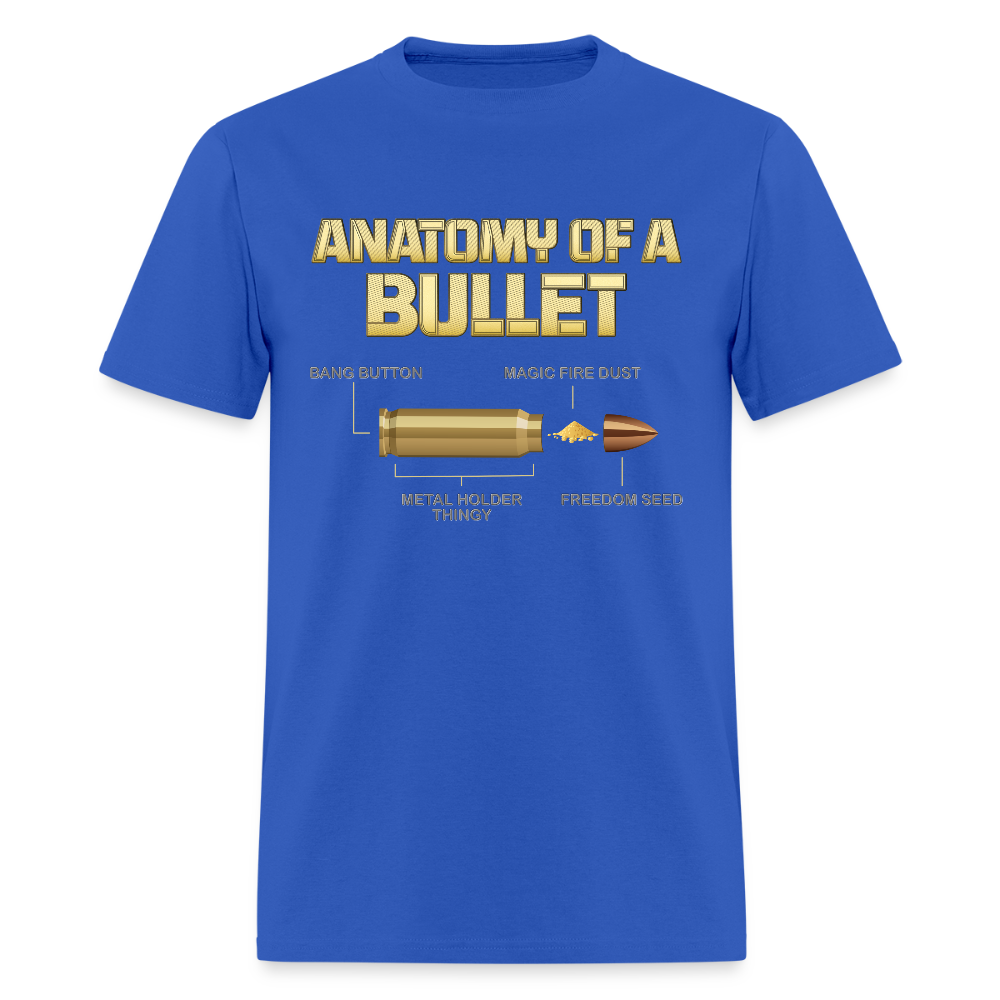 Gun Lover Gift, Anatomy Of A Pew Bullet Gun Shirt, Funny Bullet Gun, Gun Lover, Veteran Gift, Pew T-shirt, - royal blue