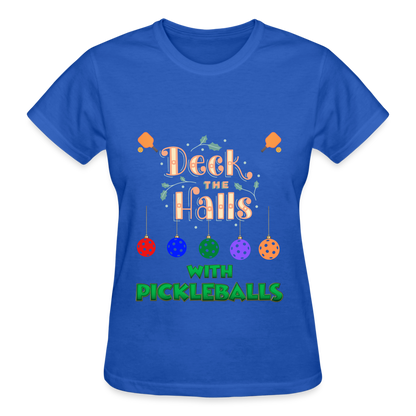 Pickleball Christmas, Deck The Halls With Pickleballs, Pickleball, Pickleball Player, Pickleball Paddle, funny pickleball Shirt - royal blue