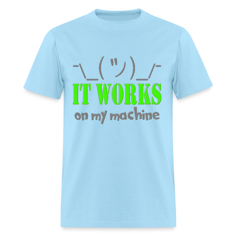 It works on my Machine Shirt, Funny Coding Shirt, Programming Gift Shirt, For Him Her Tee Shirt T-Shirt - powder blue