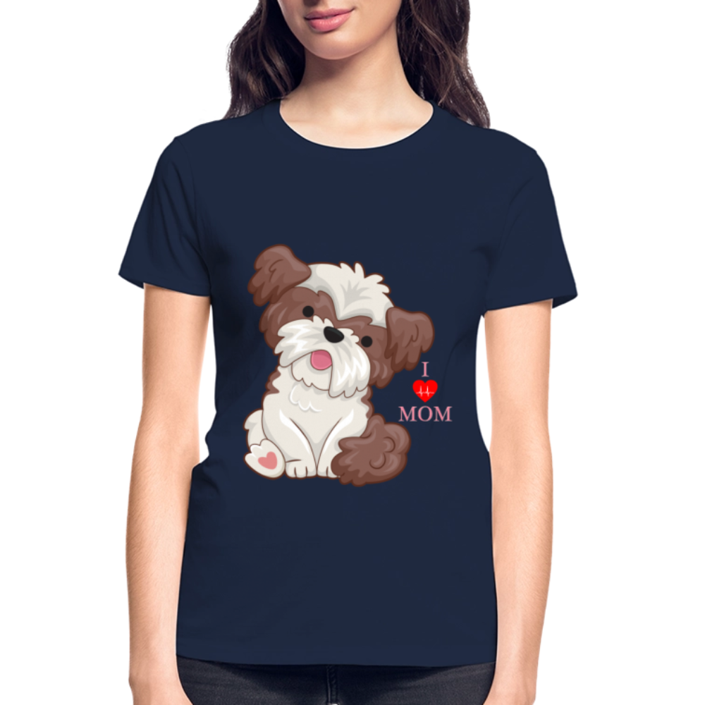 Dog Lover Shirt, Dog Mama Shirt, I Love Mom Dog Shirt, Funny Dog Lover Shirt, Cute Dog Shirt, Dog Dad Shirt, Dog Mom Shirt, Gift For Her - navy