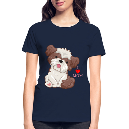 Dog Lover Shirt, Dog Mama Shirt, I Love Mom Dog Shirt, Funny Dog Lover Shirt, Cute Dog Shirt, Dog Dad Shirt, Dog Mom Shirt, Gift For Her - navy