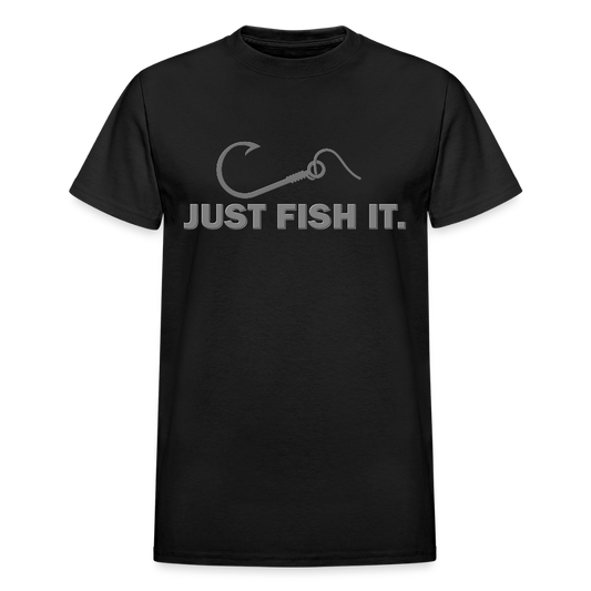 Funny Fishing Shirt, Just Fish It Shirt, Gift For Fisherman, Fishing Shirt, Fishing Gifts, Gift For Dad, Fisherman T shirt - black