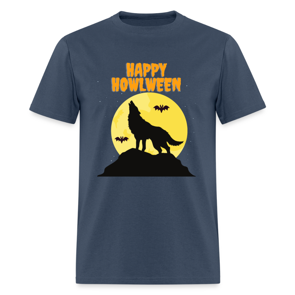Happy Howlween, Happy Halloween, Monster, Trick Or Treat, Halloween, Spooky, Scary, Skull, Men's Premium T-Shirt -  blue dusk