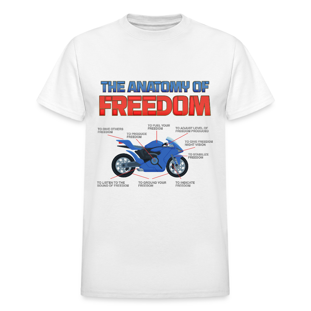 The Anatomy Of Freedom Shirt, Motorcycle Gift, Biker Lover Gift, Gift For Biker, Motor Cross, Motorcycle Anatomy - white