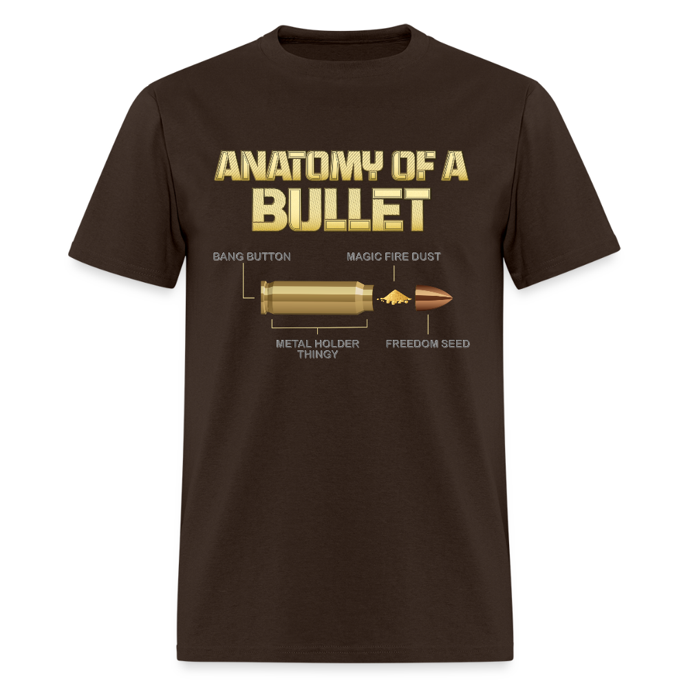 Gun Lover Gift, Anatomy Of A Pew Bullet Gun Shirt, Funny Bullet Gun, Gun Lover, Veteran Gift, Pew T-shirt, - brown