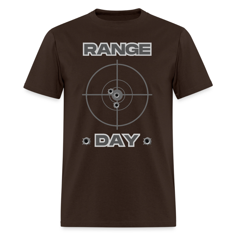 Range Day Shirt, Rifle Shirt, Gun Lover Shirt, Bullet Hole Shirt,  Gun Lover Gift,  Bullet Gun Shirt, Funny Bullet Gun, Gun Lover, Veteran Gift, Pew T-shirt. - brown