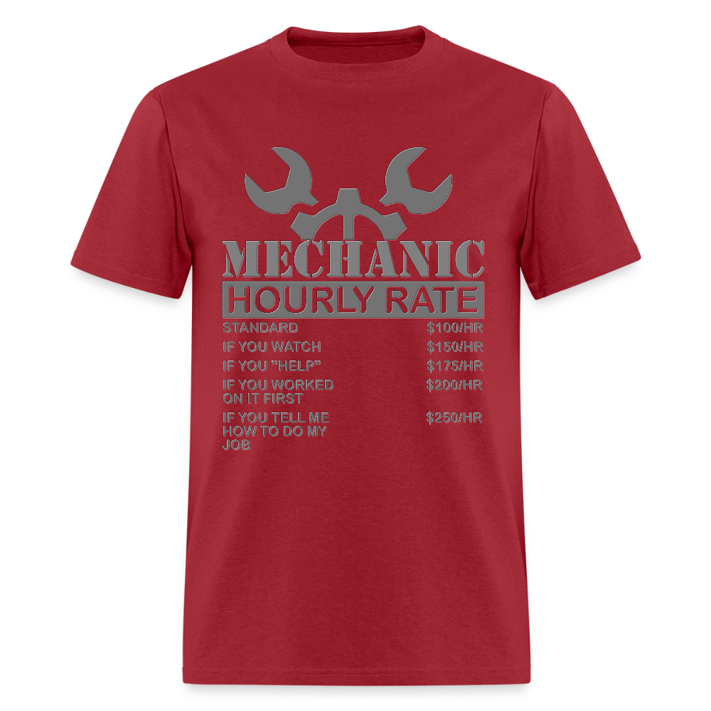 Mechanic Gift, Mechanic Hourly Rate Shirt, Gifts for Mechanics, Mechanic T-Shirt, Car Mechanic, Funny Mechanic Hourly Rate, Mechanic Tee - dark red