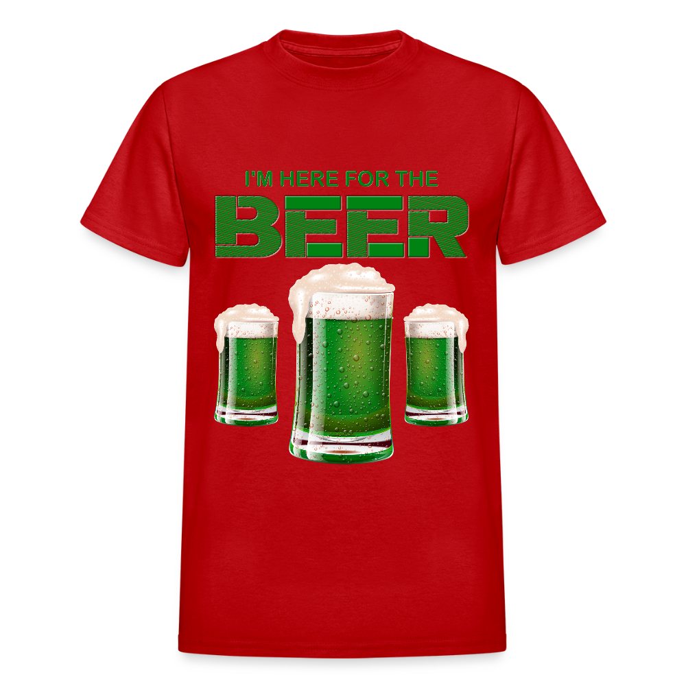 I'm Here For The Beer, Beer Drinking Shirt, Green Beer, St Patrick Day Shirt, Shamrock Shirt, Irish Shirt, Lucky Shirt, St Patricks Shirt, St Patricks Day Tee, St Patricks Day Gifts - red