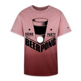 Beer Drinking, Beer Pong, Drinking Party, Beer Party, Champion Dip Dye T-shirt - maroon ombre