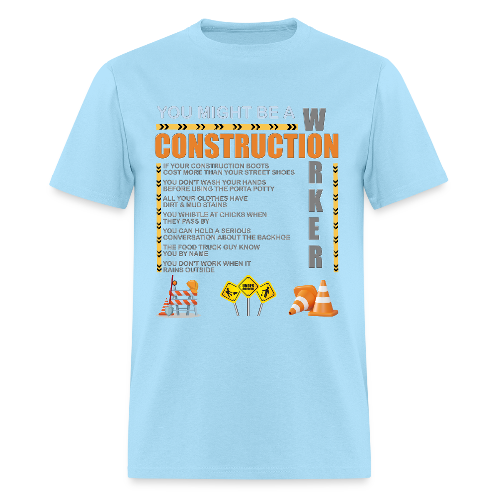 Construction Gift, Construction Crew, Construction Worker, You Might Be A, Construction Party, Construction Manager, Engineering Shirt, Dump Truck Shirt, Construction Theme, Funny Dad Shirt, Fathers Day Shirt - powder blue