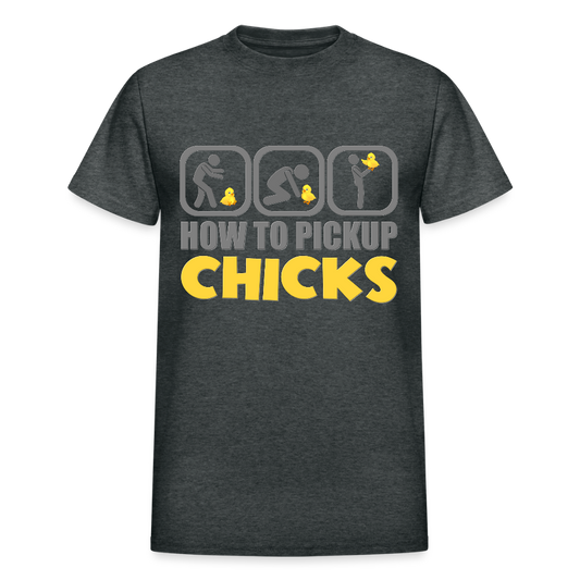 How To Pick Up Chicks Shirt, Fathers Day Gift Idea, Dad Shirt, Teenager Shirt, Pickup Line, Cheesy Pick-Up Lines Chicken, Chicks - deep heather